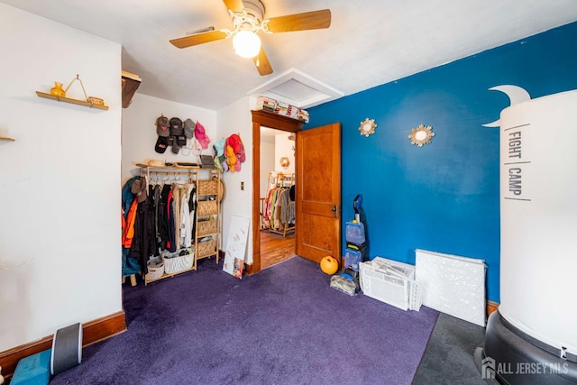 11 Jean Ct, Woodbridge Proper, NJ 07095 - carpeted bedroom with a ceiling fan and a closet