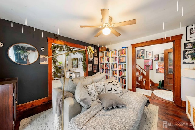 11 Jean Ct, Woodbridge Proper, NJ 07095 - bedroom with baseboards, wood finished floors, and a ceiling fan