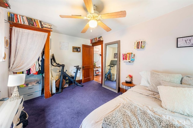 11 Jean Ct, Woodbridge Proper, NJ 07095 - bedroom featuring a ceiling fan and dark colored carpet