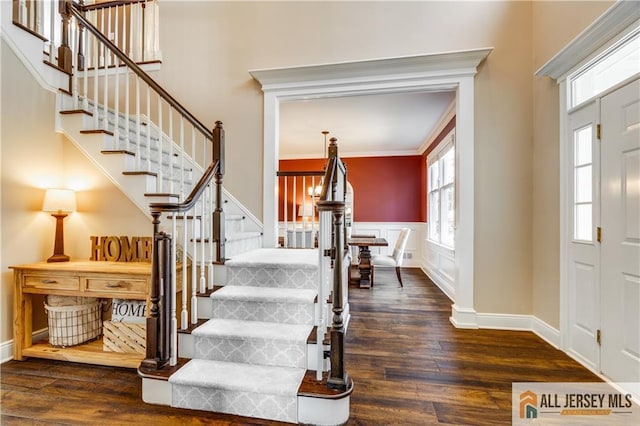 12 Wharton Ct, South Brunswick, NJ 08824 - foyer with hardwood / wood-style floors and stairs