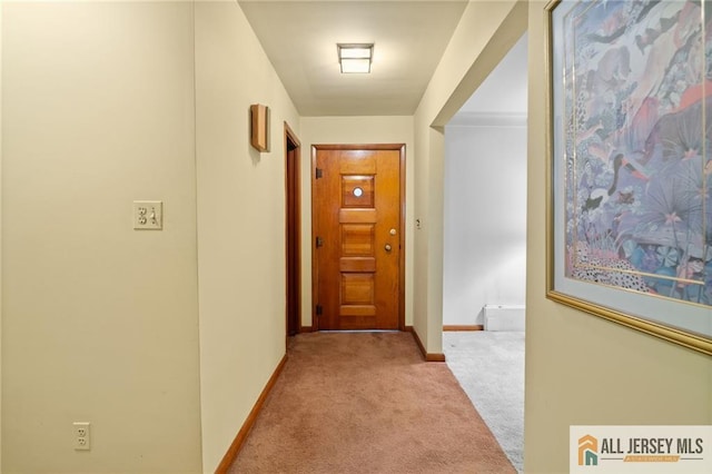 377 Ridge Rd, South Brunswick, NJ 08810 - hallway featuring carpet floors and baseboards