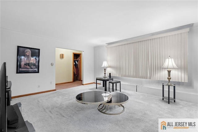 377 Ridge Rd, South Brunswick, NJ 08810 - carpeted living area featuring baseboards