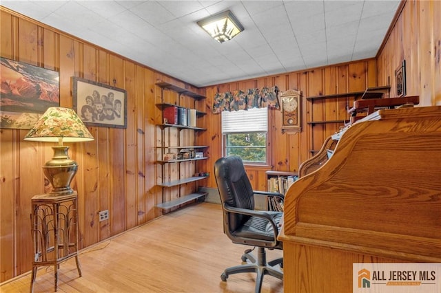 377 Ridge Rd, South Brunswick, NJ 08810 - office with light wood finished floors and wooden walls