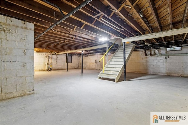 377 Ridge Rd, South Brunswick, NJ 08810 - unfinished basement featuring stairway