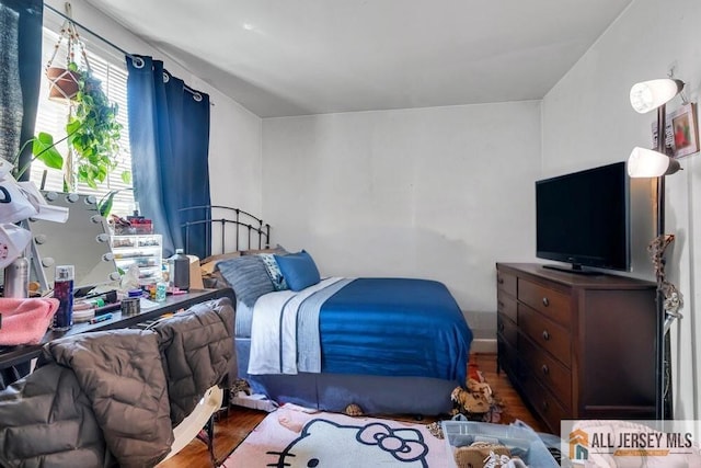 bedroom featuring wood finished floors