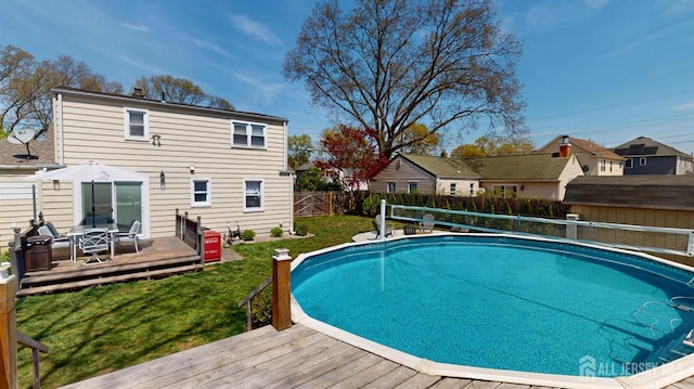 68 Applegate Ave, Monroe, NJ 08831 - view of swimming pool with a wooden deck