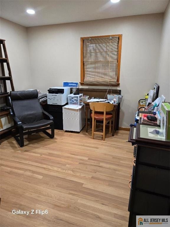 398 Waltham Ave, Metuchen, NJ 08840 - office area with light wood-style flooring and recessed lighting