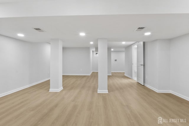 39 S Pierson Rd, Maplewood, NJ 07040 - finished basement with baseboards, recessed lighting, and light wood finished floors