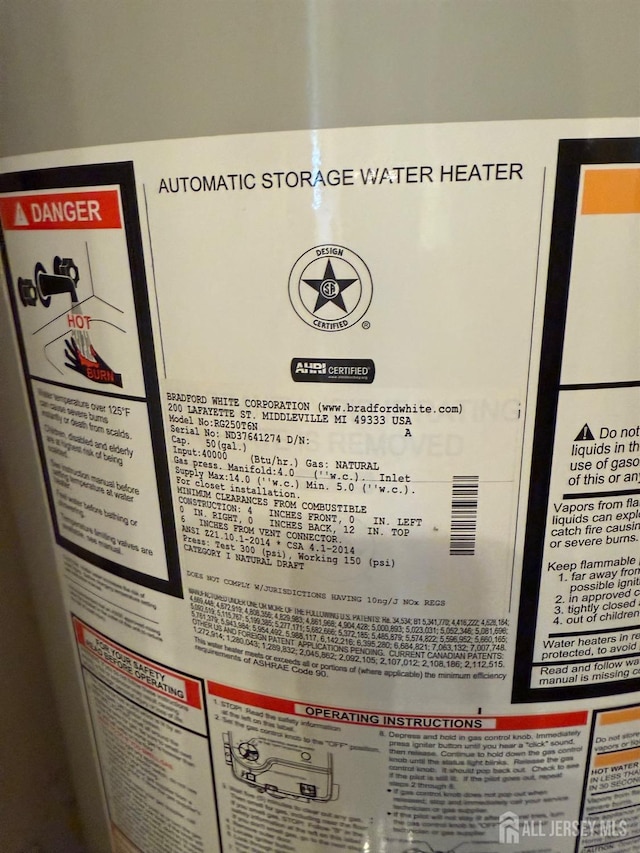 details featuring water heater