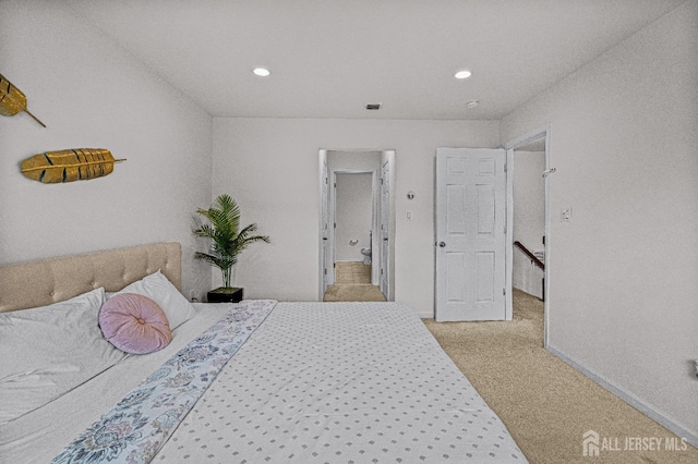 22 Larkspur Ln, Monroe, NJ 08831 - bedroom with light carpet and recessed lighting