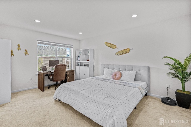 22 Larkspur Ln, Monroe, NJ 08831 - carpeted bedroom with recessed lighting and a desk