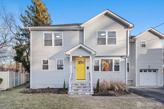 view of front of house with a garage