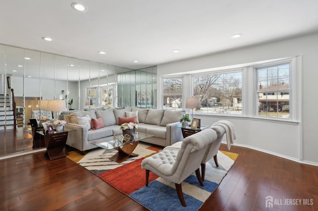 living room featuring hardwood / wood-style flooring