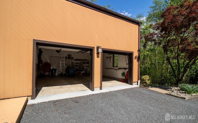 view of garage