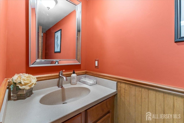 606 Hayward St, Bound Brook, NJ 08805 - bathroom with wainscoting and vanity
