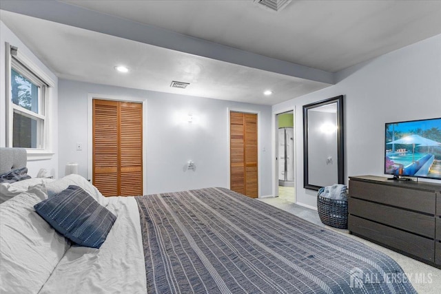 606 Hayward St, Bound Brook, NJ 08805 - bedroom featuring light carpet and recessed lighting