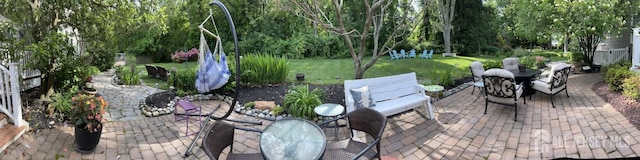 view of patio with outdoor dining area