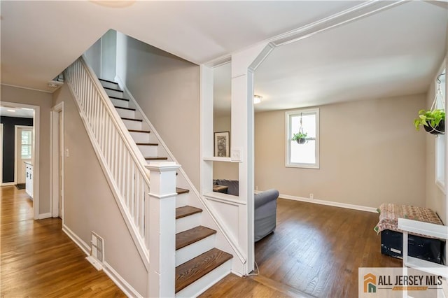 4 Woodrow St, Middlesex, NJ 08846 - stairway featuring wood finished floors