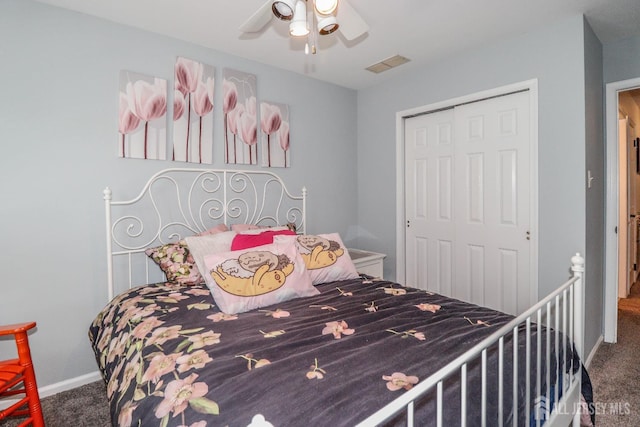 802 Carnaby Ln, Toms River, NJ 08753 - carpeted bedroom featuring a closet and ceiling fan