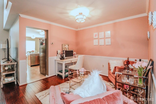 802 Carnaby Ln, Toms River, NJ 08753 - office space with wood-type flooring, ornamental molding, and wainscoting