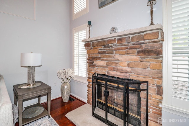 802 Carnaby Ln, Toms River, NJ 08753 - detailed view of a fireplace and wood finished floors