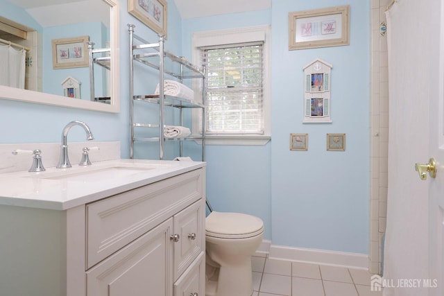 70 Surrey Ln, Woodbridge Proper, NJ 07067 - full bath with vanity, tile patterned flooring, and curtained shower
