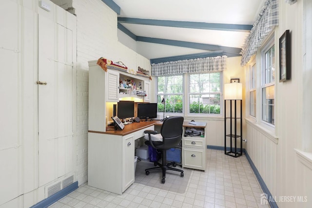 70 Surrey Ln, Woodbridge Proper, NJ 07067 - home office featuring beamed ceiling and light flooring