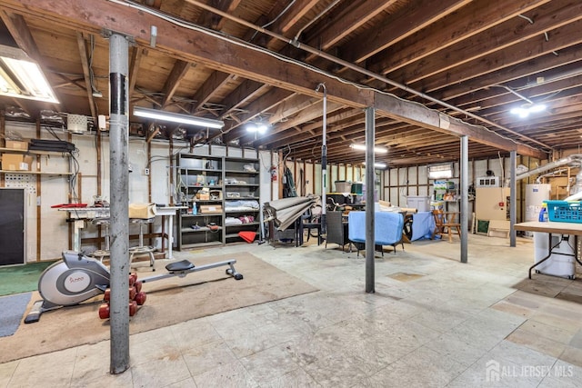 basement with gas water heater