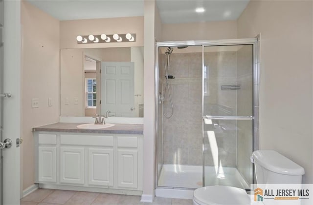 21 Capica Ct Unit 89, South Amboy, NJ 08879 - full bathroom featuring a stall shower, vanity, and tile patterned floors