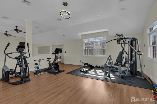 896 Kearney Dr, North Brunswick, NJ 08902 - gym with visible vents, baseboards, and a healthy amount of sunlight