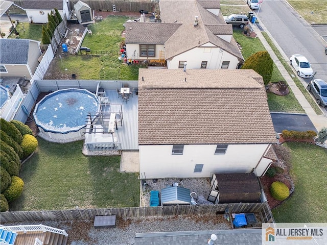 drone / aerial view featuring a residential view