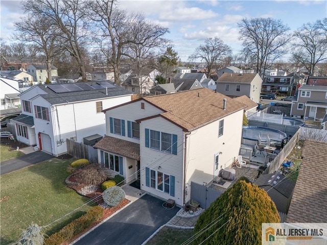 drone / aerial view featuring a residential view