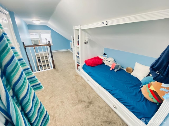 142 Liberty St, Fords, NJ 08863 - carpeted bedroom with vaulted ceiling and cooling unit