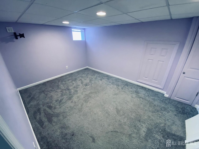 142 Liberty St, Fords, NJ 08863 - basement with carpet, a drop ceiling, and recessed lighting