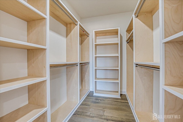 spacious closet with wood finished floors