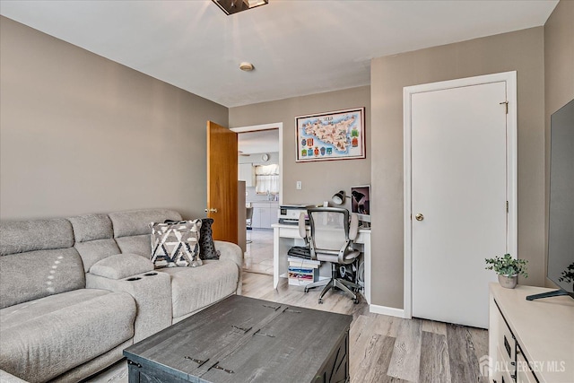 living room featuring wood-type flooring