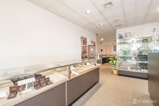 173 N Main St, Milltown, NJ 08850 - hall with carpet flooring, recessed lighting, and a paneled ceiling