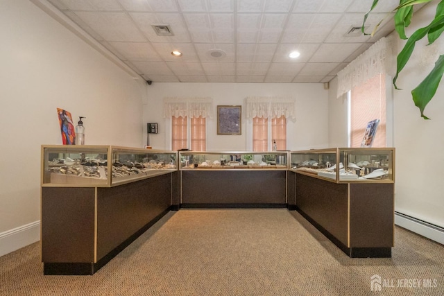 173 N Main St, Milltown, NJ 08850 - bar area featuring carpet floors, a paneled ceiling, and recessed lighting