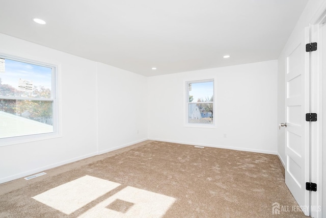 empty room featuring carpet and a wealth of natural light