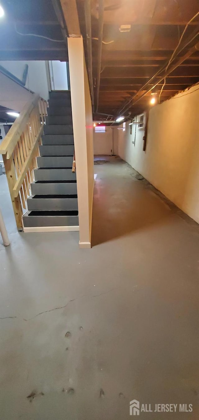 308 Codrington Pl, Bound Brook, NJ 08805 - unfinished basement with stairway