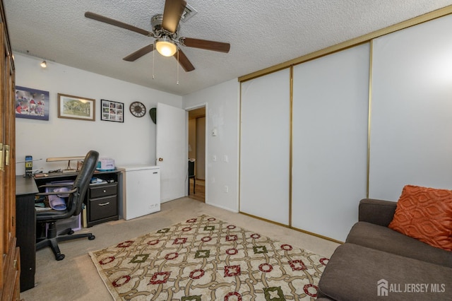 109-B Hemlock Plz, Monroe, NJ 08831 - office space with light colored carpet, a ceiling fan, and a textured ceiling