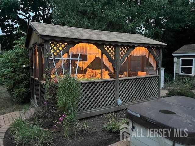 view of outdoor structure with a gazebo