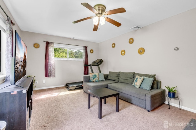 4 Dayton Rd, Edison, NJ 08817 - living area with carpet, ceiling fan, and baseboards