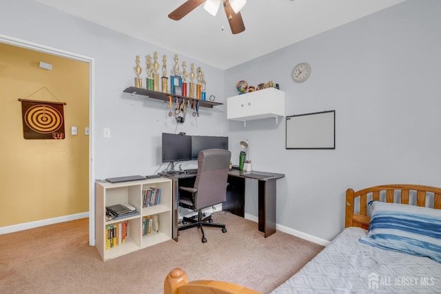4 Dayton Rd, Edison, NJ 08817 - bedroom featuring carpet flooring, an office area, baseboards, and a ceiling fan