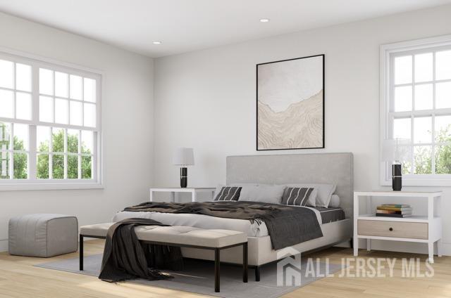 bedroom featuring light hardwood / wood-style floors