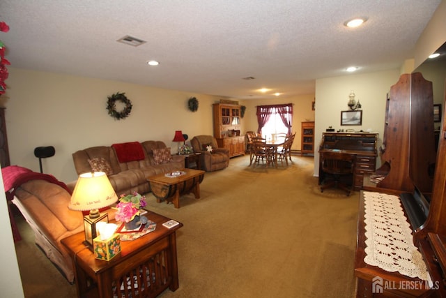 816-C Deal Rd, Monroe, NJ 08831 - carpeted living area featuring recessed lighting and a textured ceiling