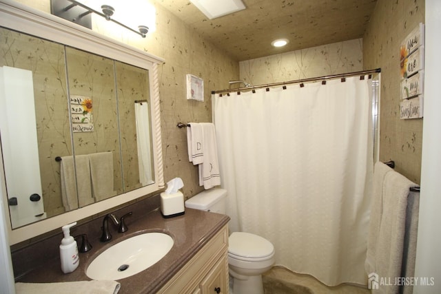 816-C Deal Rd, Monroe, NJ 08831 - full bath with toilet, vanity, and a shower with shower curtain