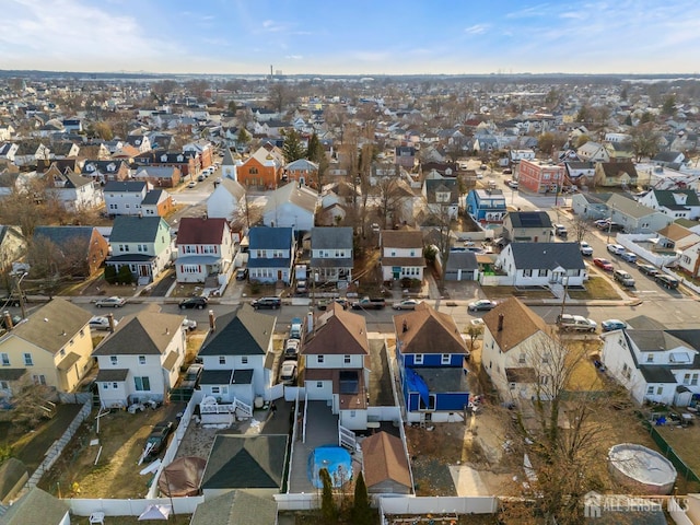 aerial view with a residential view