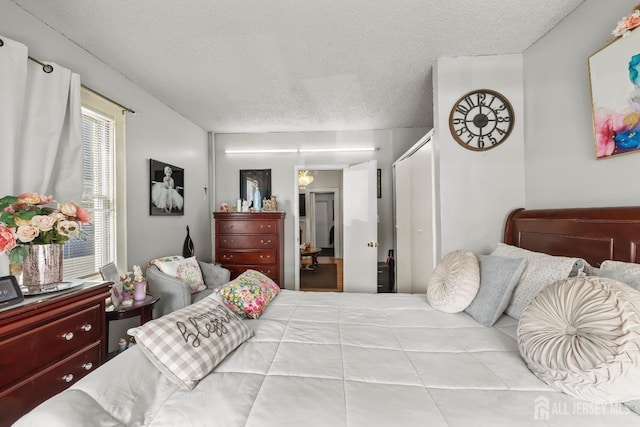 bedroom with a textured ceiling