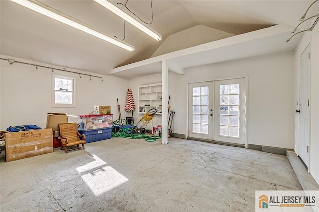 basement with french doors